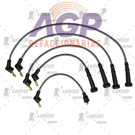 CABLES PARA BUJIAS NISSAN 4 CIL. 1500, 1600 C.C. HIKARI, TSURU I Y II HASTA 1992