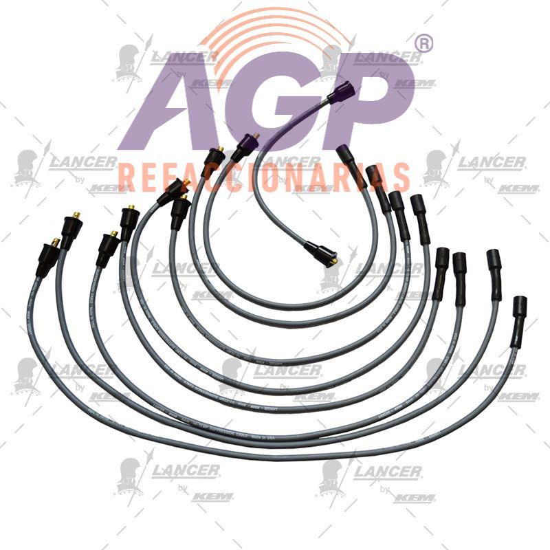 CABLES PARA BUJIAS CHRYSLER 8 CIL. CAMION D-600, PICK UP D-100, 360", HASTA 1992 CHARGER HASTA 1981