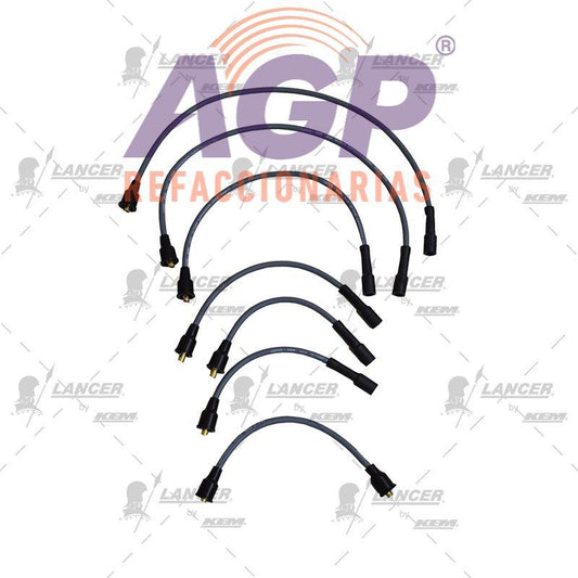 CABLES PARA BUJIAS G.M. 6 CIL. 230, 250, 292 CHEVY NOVA, MALIBU HASTA 1975, PICK UP 1970-1975