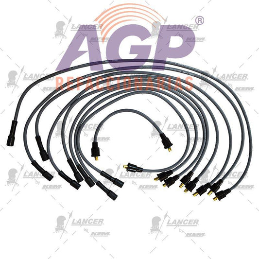 CABLES PARA BUJIAS G.M. 8 CIL. 350" CHEVY NOVA, IMPALA HASTA 1975. PICK UP, CAMION 1970-1975