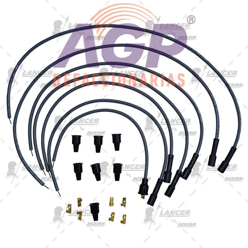 CABLES PARA BUJIAS UNIVERSAL 6 CIL. TODOS, VEHICULOS 6 CILINDROS