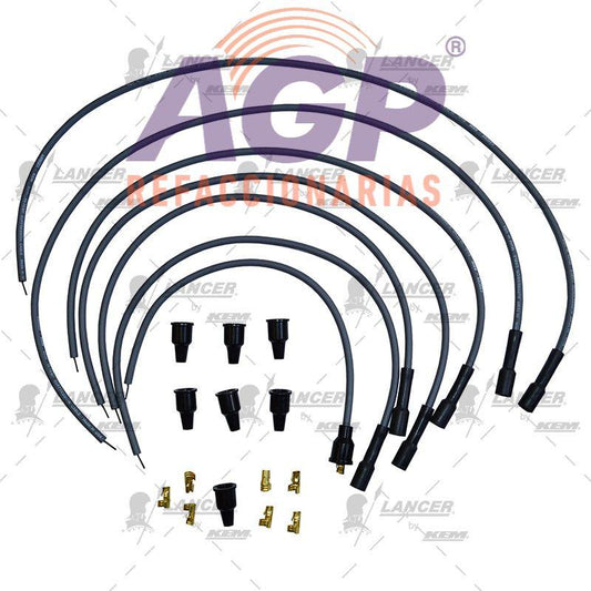 CABLES PARA BUJIAS UNIVERSAL 6 CIL. TODOS, VEHICULOS 6 CILINDROS
