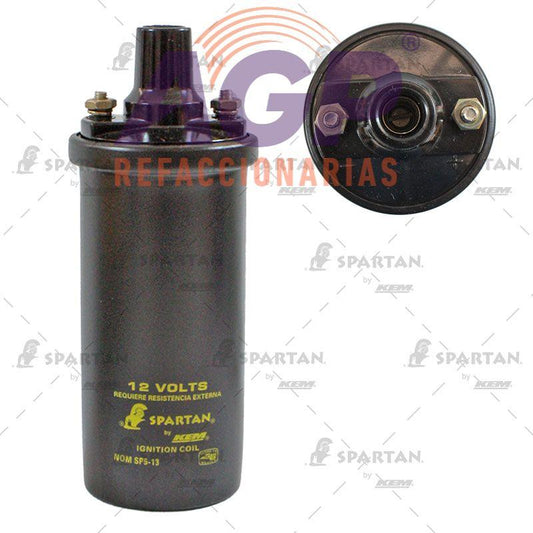 BOBINA DE ACEITE UNIVERSAL CONRESISTENCIA EXTERNA 12 V