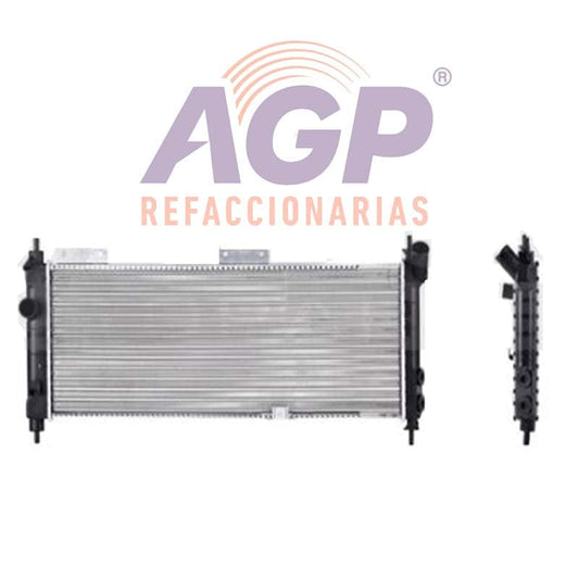 RADIADOR CV CHEVY/MONZA/PICK UP 94-12 L4 1.4/1.6 LTS LARGO C/AA AUT 26 7/9X10 1/2X34MM ALUM MEC POLAR