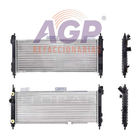 RADIADOR CV CHEVY/MONZA/PICK UP 94-12 1.4/1.6 LTS C/AA LARGO STD 26 7/9X10 1/2X34MM ALUM MEC POLAR