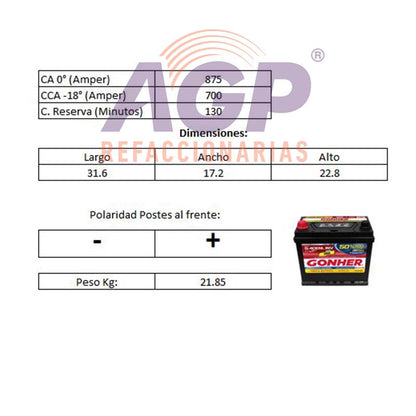 ACUMULADOR GONHER  G-27F