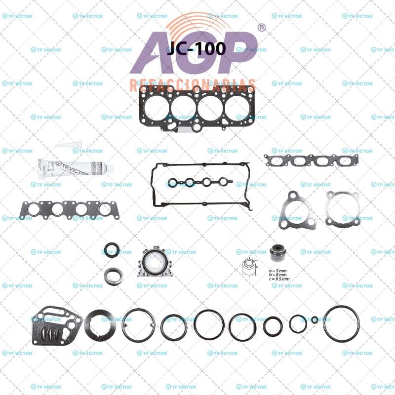 EMPAQUE JUEGO COMPLETO VW L4 1.8 20V Y 16V 00-06 JETTA