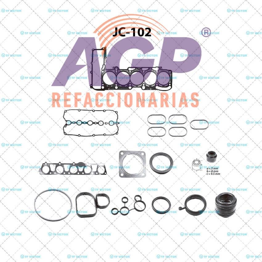EMPAQUE JUEGO COMPLETO VW JETTA - BORA - NEW BEETLE L5 2.5 20V 06-10