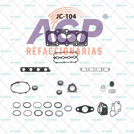 EMPAQUE JUEGO COMPLETO VW L4 MOTOR 2.0L TURBO 16V GLI - GTI 06-10