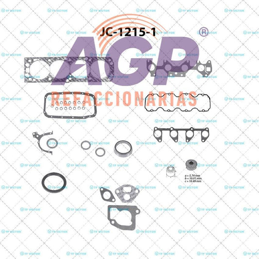 EMPAQUE JUEGO COMPLETO CHEVY C2 L4 1.6 04-12  SOLO MOTOR ALEMAN
