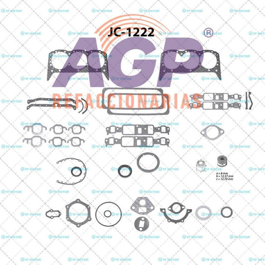 EMPAQUE JUEGO COMPLETO CHEV PK-UP 1500 BLAZER V6 4.3 262 86-90