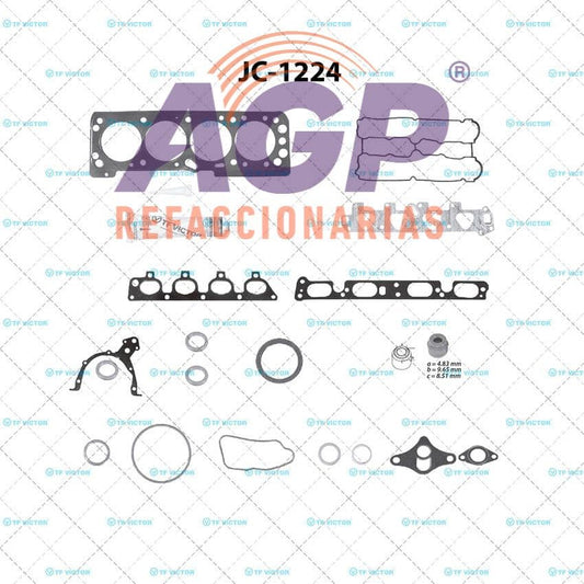 EMPAQUE JUEGO COMPLETO CHEV. CORSA L4 1.4 16V Z14XE 00-04.