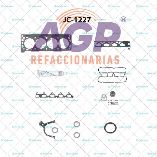 EMPAQUE JUEGO COMPLETO CHEV ASTRA - ZAFIRA L4 1.8 16V X18XE1 00-03