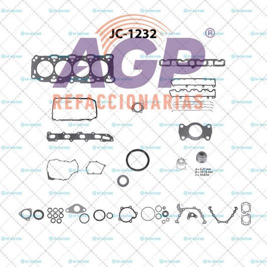 EMPAQUE JUEGO COMPLETO BUICK SYLARK L4 2.4 96-98 - CHEV. ALERO L4 2.4 99 - CAVALIER L4 2.4 96-99 - MALIBU L4 2.4 97-99 - OLDSM. ACHIEVA L4 2.4 96-98 - PONTIAC GRAND AM L4 2.4 96-99 - SUNFIRE L4 2.4 9