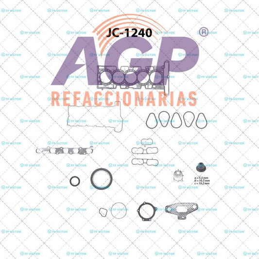 EMPAQUE JUEGO COMPLETO CHEV. COLORADO L5 3.5 04-06 - CANYON L5 3 04-06 - HUMMER H3 L5 3.5 06 - ISUZU I-350 L5 3.5 06.