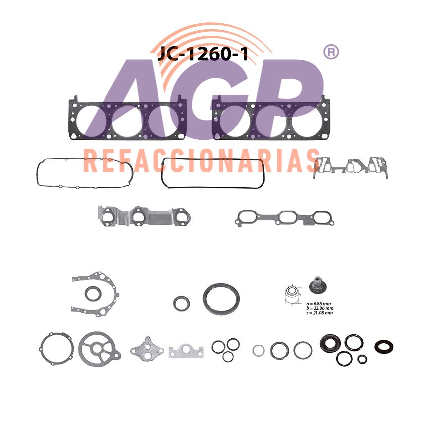 EMPAQUE JUEGO COMPLETO CHEVROLET CENTURY V6 3.1 OHV 95-99 - SILHOUETTE V6 3.1 96-04 - LUMINA V6 3.1 OHV 95-99 - IMPALA V6 3.4 00-03 - MALIBU V6 3.4 OHV 95-99 - MONTE CARLO V6 3.1 00-03 - VENTURE V6 3