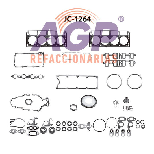 EMPAQUE JUEGO COMPLETO CADILLAC CTS V8 6.0L OHV 16V 06-07 - ESCALADE V8 6.0L OHV 16V 02-06 - STS V8 6.0L OHV 16V 06 - CHEV. CORVETTE V8 6.0L OHV 16V 05-07 - EXPRESS 2500