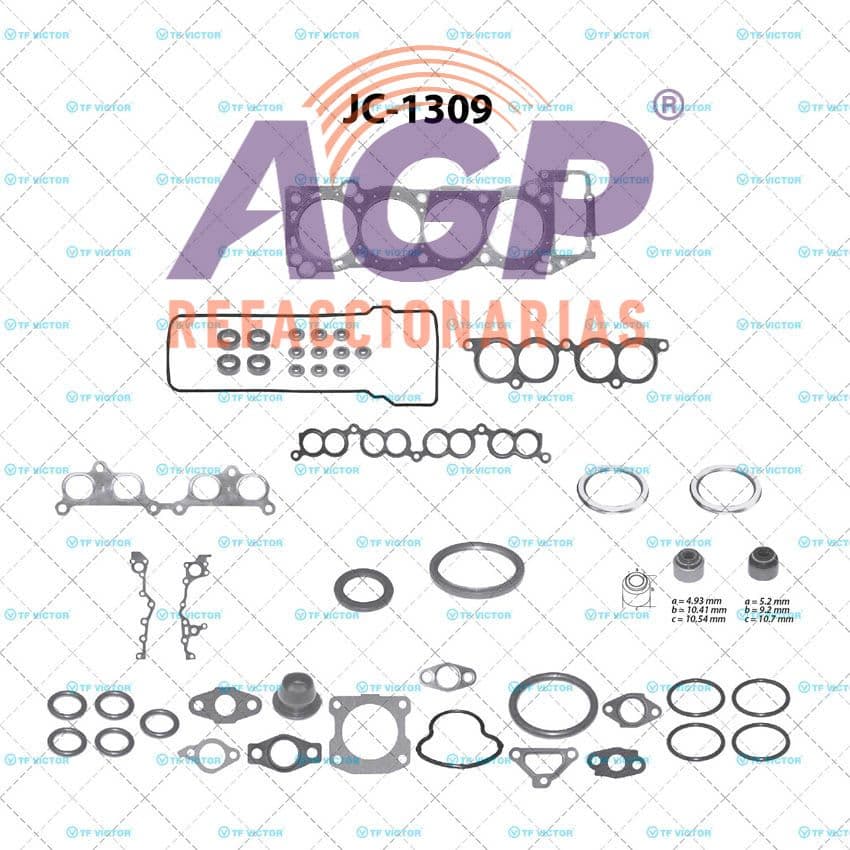 EMPAQUE JUEGO COMPLETO TOYOTA 4RUNNER L4 2.7 96-00 - PREVIA L4 2.4 91-97 - T100 L4 2.7 94-98 - TACOMA L4 2.0 95-00   L4 2.7 95-04.