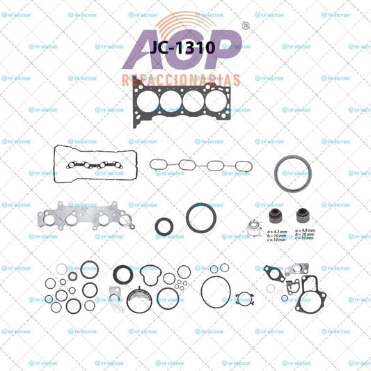 EMPAQUE JUEGO COMPLETO TOYOTA TACOMA HILUX   HIACE L4 2.7 16V 2TRFE DOHC 05-18