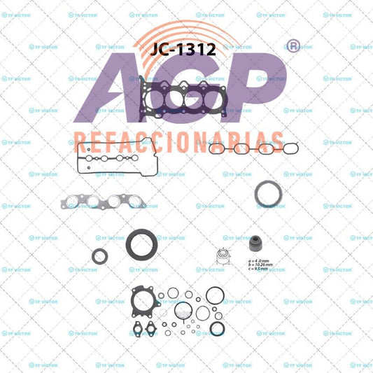 EMPAQUE JUEGO COMPLETO SCION XA L4 1.5 16V 04-06 - XB L4 1.5 16V 04-06 - TOYOTA ECHO L4 1.5 16V 00-05 - YARIS L4 1.5 16V 06-13.