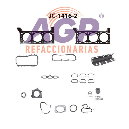 EMPAQUE JUEGO COMPLETO DODGE CARAVAN V6 3.3 98-07 - GRAND CARAVAN V6 3.3 98-07 - GRAND VOYAGER V6 3.3 98-00 - TOWN & COUNTRY V6 3.3 98-07 - VOYAGER V6 3.3 98-07