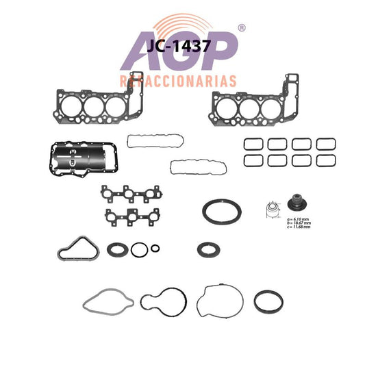 EMPAQUE JUEGO COMPLETO DODGE V6 3.7 NITRO   JEEP LIBERTY 07-08