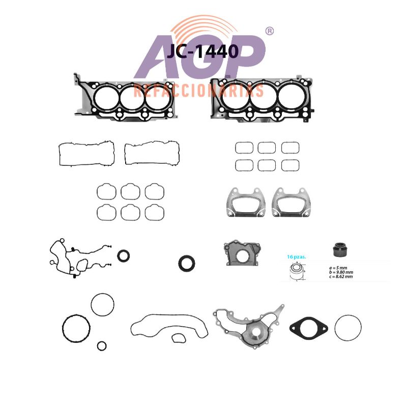 EMPAQUE JUEGO COMPLETO CHRYSLER V6 3.6 PENTASTAR CHRYSLER 200
