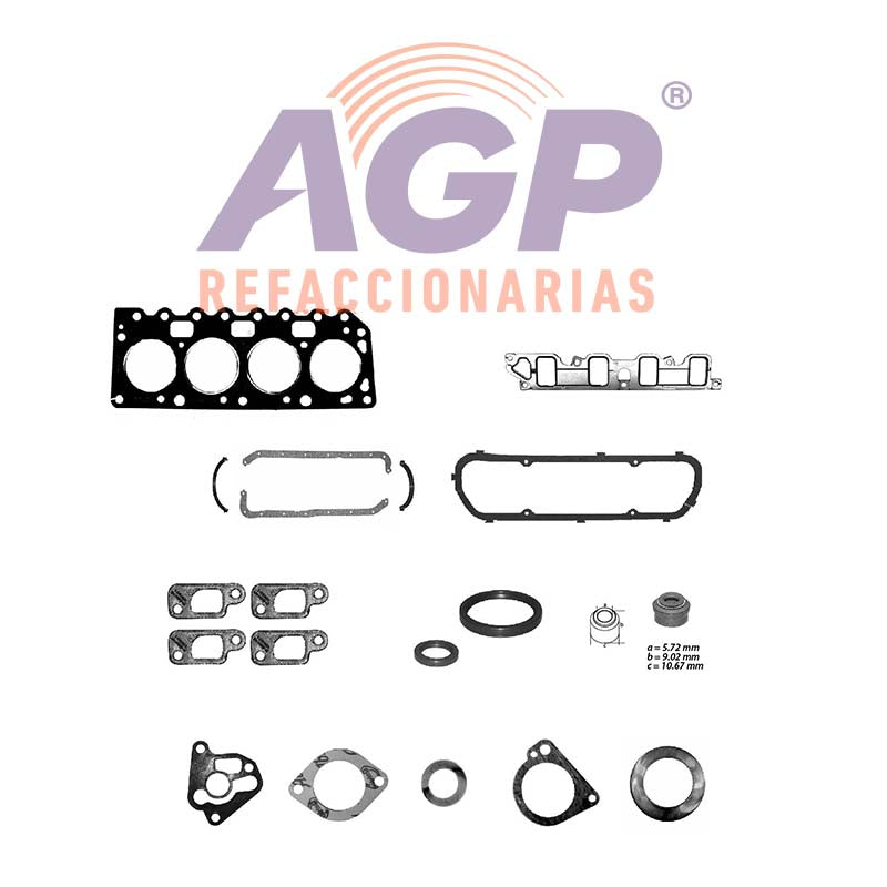 EMPAQUE JUEGO COMPLETO FORD FIESTA - KA L4 1.3 8V 98-01 CARTER DE FIERRO