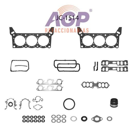 EMPAQUE JUEGO COMPLETO FORD V6 3.8 12V OHV 88-94 COUGAR - THUNDERBIRD - PICK-UP F150 - TAURUS.
