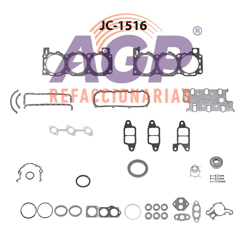 EMPAQUE JUEGO COMPLETO FORD BRONCO V6 2.9 86-90 - RANGER V6 2.9 86-92.