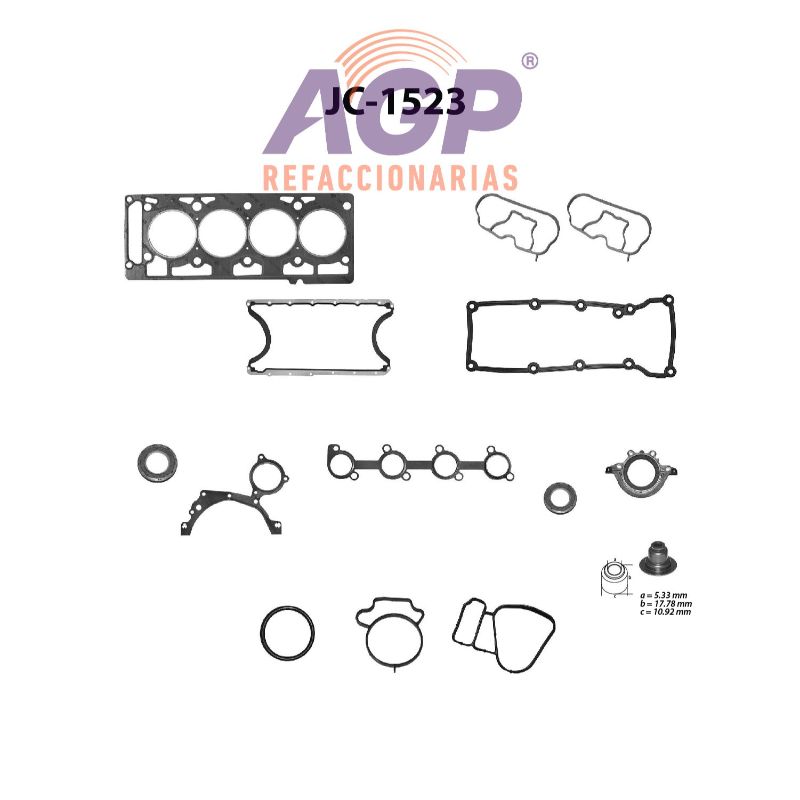 EMPAQUE JUEGO COMPLETO FORD L4 1.6 01-09 KA - FIESTA - COURIER PICK-UP - IKON