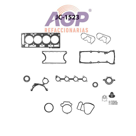 EMPAQUE JUEGO COMPLETO FORD L4 1.6 01-09 KA - FIESTA - COURIER PICK-UP - IKON