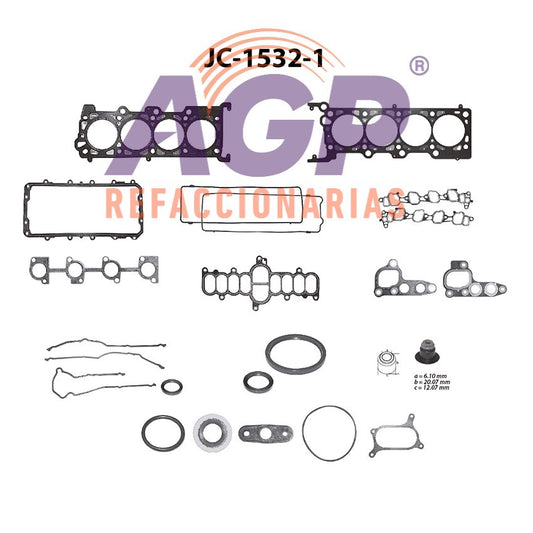 EMPAQUE JUEGO COMPLETO FORD CROWN VICTORIA V8 4.6 01-04 - E-150 V8 4.6 04-08 - E-250 V8 4.6 04-08 - EXPLORER V8 4.6 03 - F-150 V8 4.6 04-08 - MUSTANG V8 4.6 03.