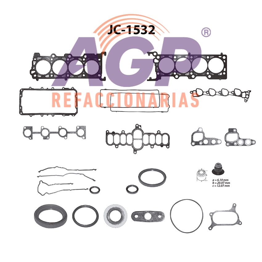 EMPAQUE JUEGO COMPLETO FORD CROWN VICTORIA V6 4.6 97-99 - E-150 ECONOLINE V8 4.6 99 - EXPEDITION V8 4.6 97-98 - F-150 V8 4.6 97-99 - F-250 V8 4.6 97-99 - LOBO V8 4.6 97-99 - MUSTANG V8 4.6 96-99 - TH - REFACCIONARIAS AGP