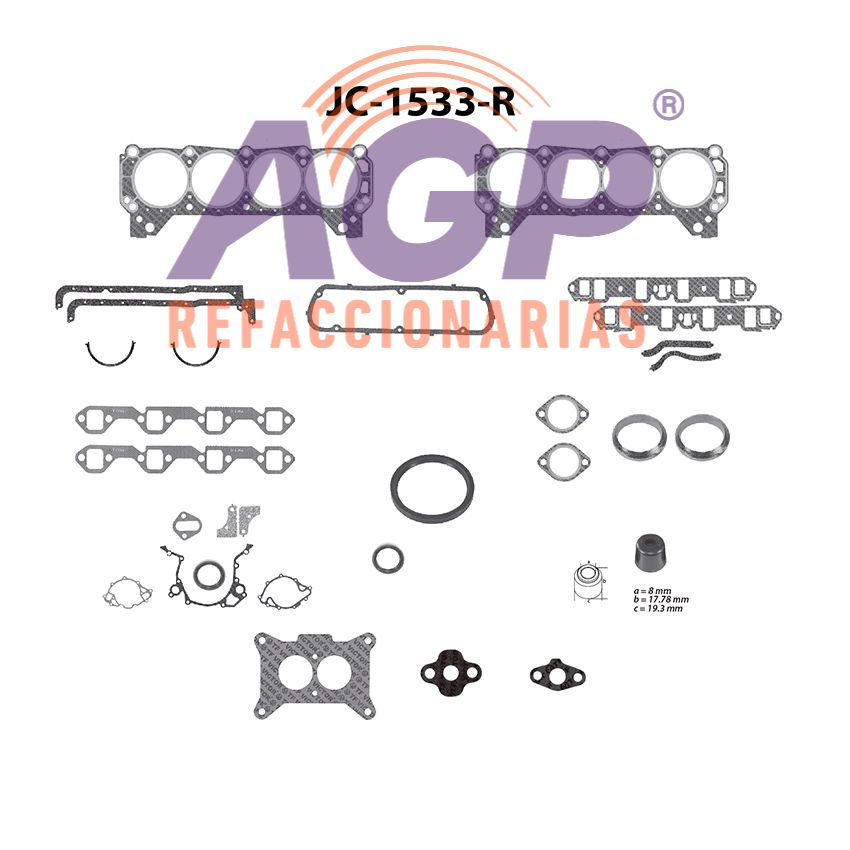 EMPAQUE JUEGO COMPLETO FORD PICK-UP F150  F250  F350 V8 302 (84-89) RETEN.