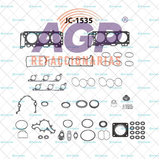 EMPAQUE JUEGO COMPLETO FORD EXPLORER V6 4.0 SOHC 97-01 - MOUNTAINEER V6 4.0 SOHC 97-01.