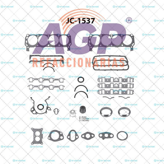 EMPAQUE JUEGO COMPLETO FORD V8 5.8 351W 75-83 COLILLAS PICK-UP F250   F350 - MUSTANG - GRAN MARQUIS - LTD - ECONOLINE E150   E250