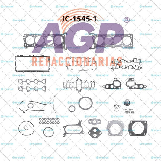 EMPAQUE JUEGO COMPLETO FORD TRITON V8 4.6   5.4 00-03  MULTIP. ADM. VENTANA CUADRADO