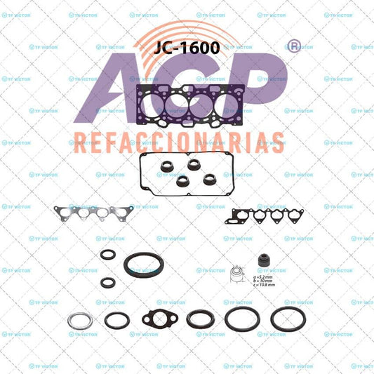EMPAQUE JUEGO COMPLETO MITSUB. LANCER L4 2.0 SOHC 4G94 04-08