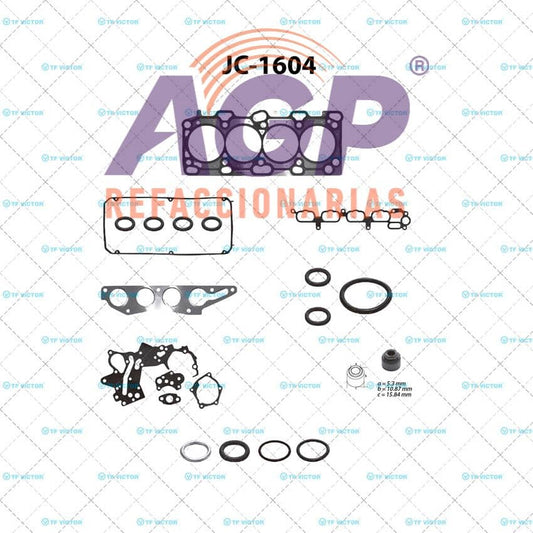 EMPAQUE JUEGO COMPLETO MITSUBISHI GALANT 4 CIL. MOTOR 2.4 LTS.