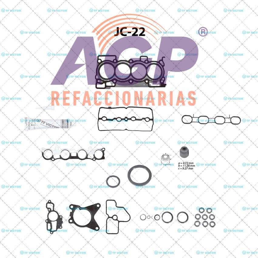 EMPAQUE JUEGO COMPLETO NISSAN TIIDA L4 1.8DOHC ECN MR18DE 07-11 - SENTRA L4 2.0 DOHC ECN MR20DE 07-11 - CUBE L4 1.8 07-11 - VERSA L4 07-11.