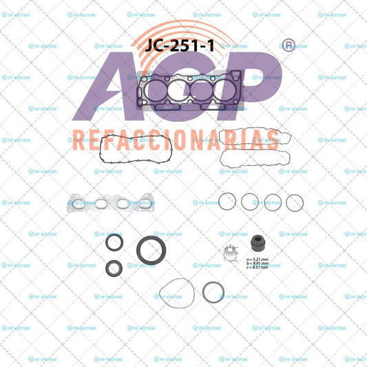 EMPAQUE JUEGO COMPLETO PEUGEOT 206 - PARTNER L4 1.6 16V DOHC 04-08