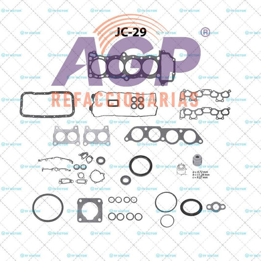 EMPAQUE JUEGO COMPLETO NISSAN L4 1.6 16V GA16DNE DOHC 98-06 TSURU III GS1 GS2 - SENTRA - TSUBAME - LUCINO