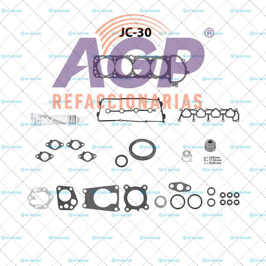 EMPAQUE JUEGO COMPLETO NISSAN L4 2.4 16V DOHC KA24DE URVAN 02-07 - PICK-UP 00-07 - FRONTIER 00-07 - 240ZX 91-98