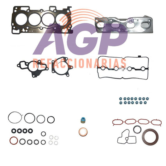 EMPAQUE JUEGO COMPLETO NISSAN JUKE L4 1.6 11-19 - SENTRA L4 1.6 17-19 - XTRAIL 15-19 - RENAULT CLIO RS - CLIO SPORT 15-19 APLICACIONES USA TIIDA L4 1.6L 1618CC DOHC 16V MR16DDT   M5M DIGT DIRECT INJE
