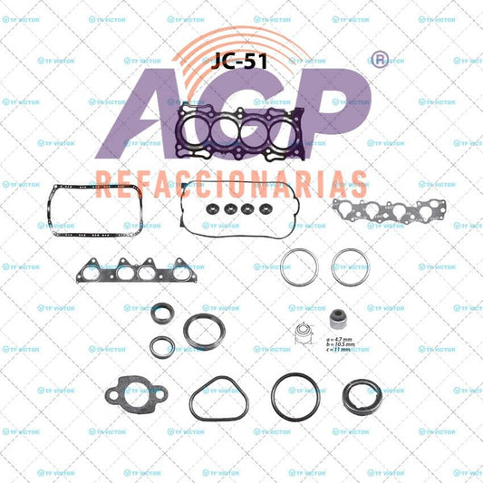 EMPAQUE JUEGO COMPLETO HONDA ACCORD L4 2.2 16V 90-97 F22A1-4-6