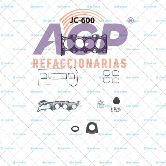EMPAQUE JUEGO COMPLETO MAZDA 3 L4 2.0 DOHC MOTOR MZR 06-09