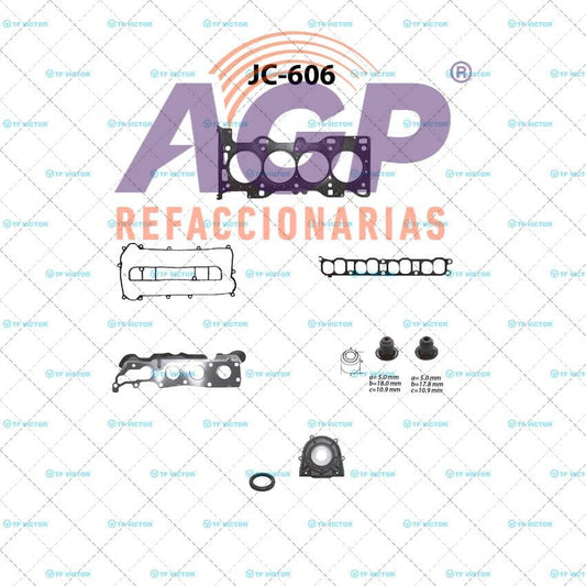 EMPAQUE JUEGO COMPLETO MAZDA 3 L4 2.3 DOHC 16V 07-13 - MAZDA 6 L4 2.3 DOHC 16V 06-07 - CX7 L4 2.3 DOHC 16V 07-12.