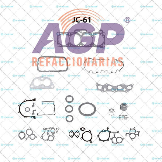 EMPAQUE JUEGO COMPLETO MAZDA L4 2.2 12V 87-93 PK-UP B2200 - 626 - PROBE - MX6