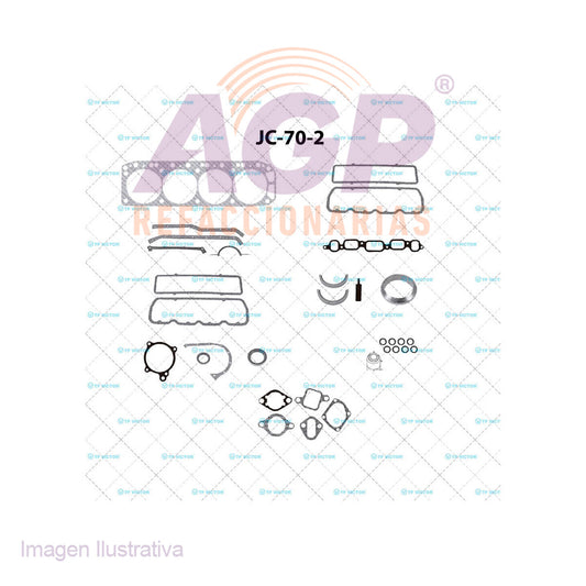 EMPAQUE JUEGO COMPLETO OPEL RECORD 2500 L4 153 69-72 2DA. SERIE